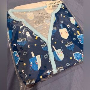 Blue Hanukkah Themed Pajama Top NWT